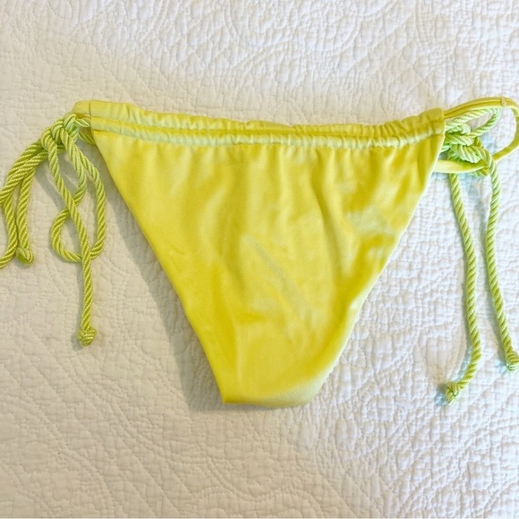 NEW NWT Baobab Lula Yellow Metallic Side Tie Swim Bikini Bottom Medium M - Picture 8 of 8